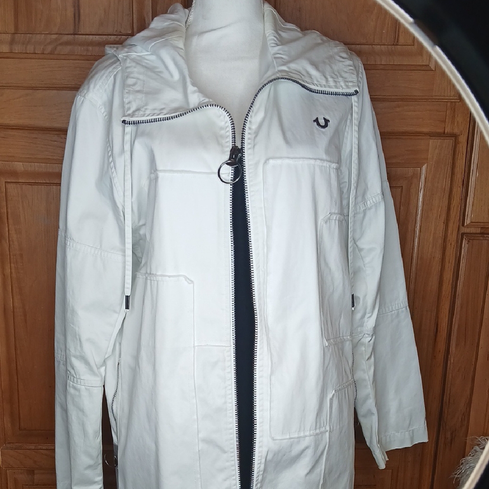True Religion Off-White Hooded Jacket